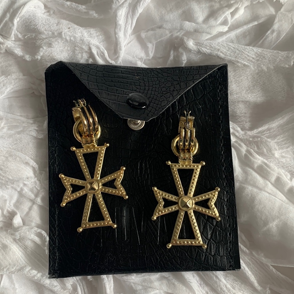 Luv AJ Big Cross Earrings